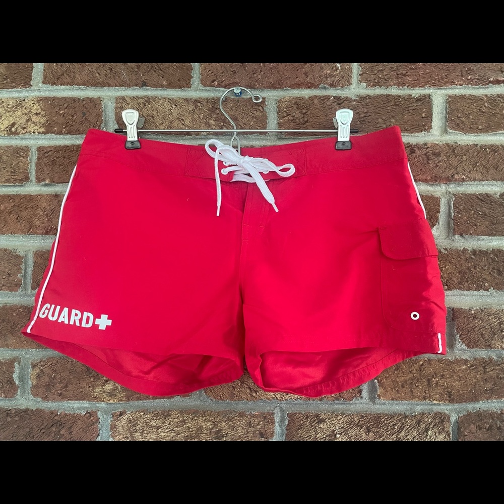 lifeguard shorts.  new with tags.  medium.  red.  white.